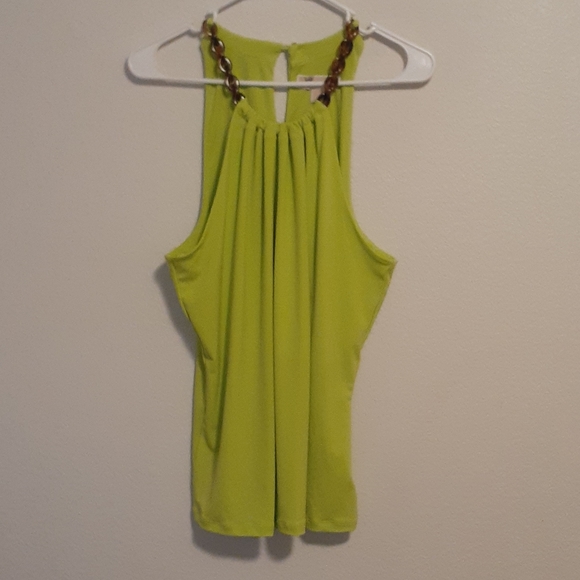 Michael Kors Tops - MICHAEL KORS Lime Green Beaded Sleeveless Tank Top